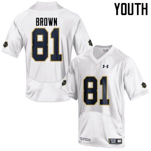 Notre Dame Fighting Irish Youth Tim Brown #81 White Under Armour Authentic Stitched College NCAA Football Jersey PCA2799TU